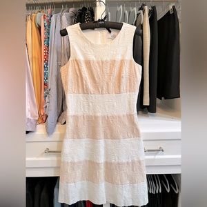 Belle Badgley Mischka Peach and White Dress, Paisley Pattern, Size 6, Like New
